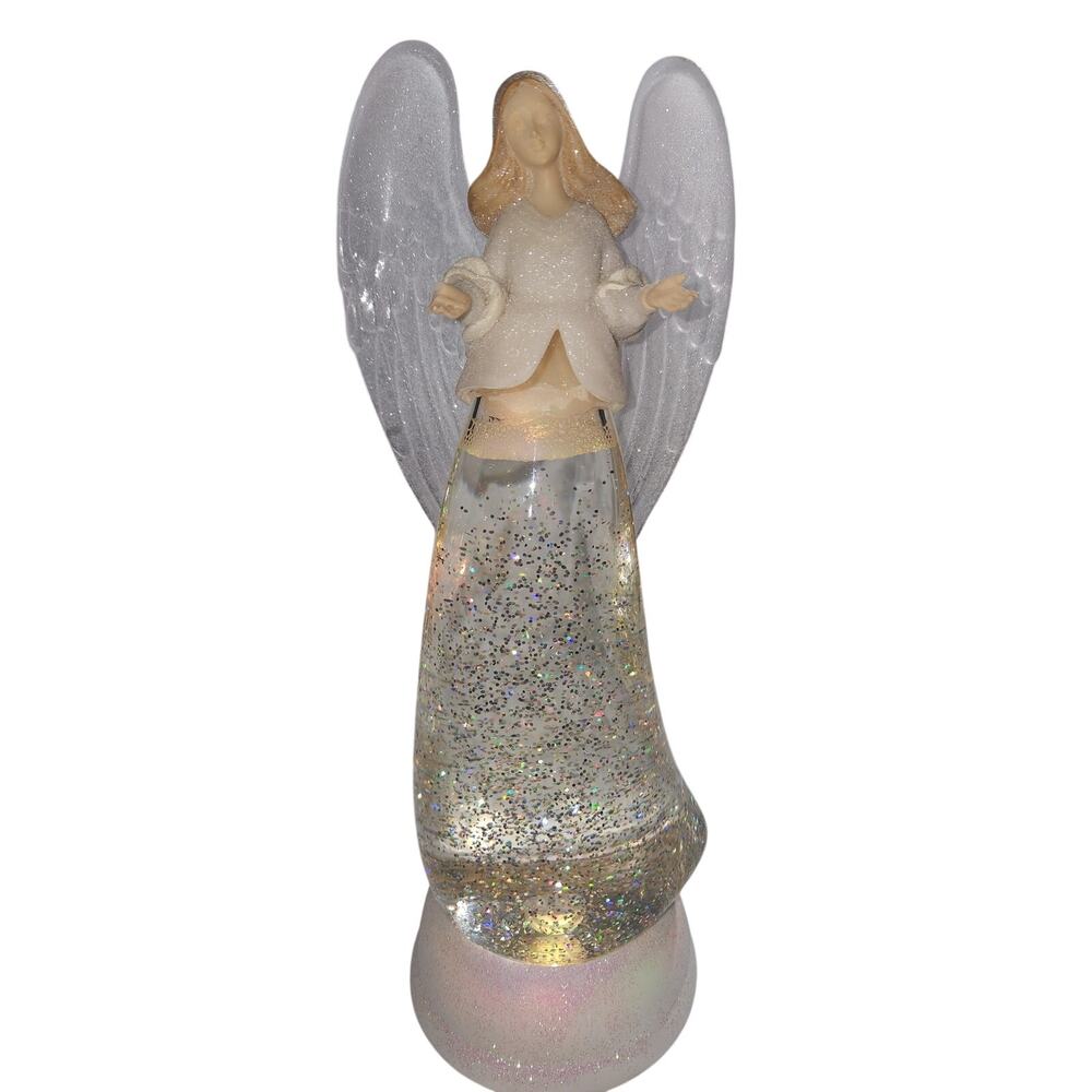 Christmas 12 Inch Color Changing LED Light Up Glitter Swirling Water Globe Angel
